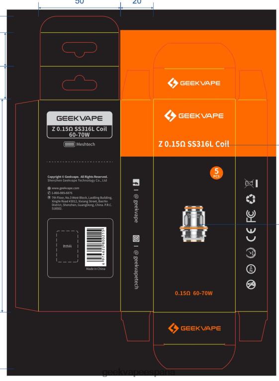 GeekVape- P64LZ7 5 unids/pack bobina serie z Geek vape buy online z0.15 ohmios ss316l